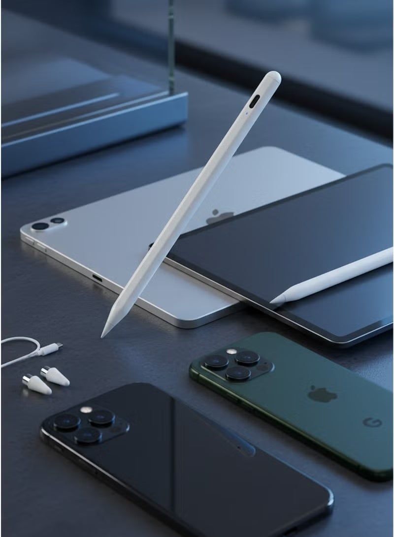 ستايلس قلم ستايلس لجهاز iPad - قلم لمس نشط مع خاصية رفض راحة اليد وملحق مغناطيسي (iPad Pro/Air/mini) - Image 2